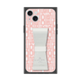 プレミアムスクエアケース LANVIN en Bleu - STAND & RING RIBBON［ LANVIN en Bleu - Logo Pattern - Pink ］