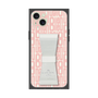 プレミアムスクエアケース LANVIN en Bleu - STAND & RING RIBBON［ LANVIN en Bleu - Logo Pattern - Pink ］