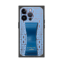プレミアムスクエアケース LANVIN en Bleu - STAND & RING RIBBON［ LANVIN en Bleu - Logo Pattern - Blue ］