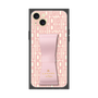 プレミアムスクエアケース LANVIN en Bleu - STAND & RING RIBBON［ LANVIN en Bleu - Logo Pattern - Pink ］