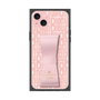 プレミアムスクエアケース LANVIN en Bleu - STAND & RING RIBBON［ LANVIN en Bleu - Logo Pattern - Pink ］