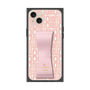 プレミアムスクエアケース LANVIN en Bleu - STAND & RING RIBBON［ LANVIN en Bleu - Logo Pattern - Pink ］