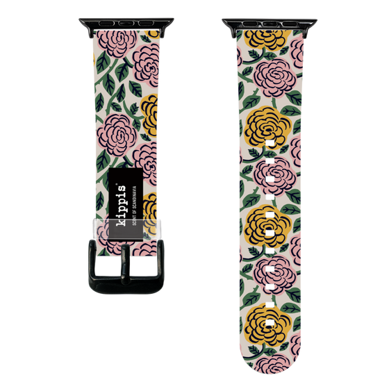 スマートウォッチクリアバンド［ kippis® - Ruusu - バラ ］