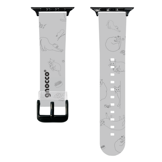 スマートウォッチクリアバンド［ gnocco - CatLover - グレー ］