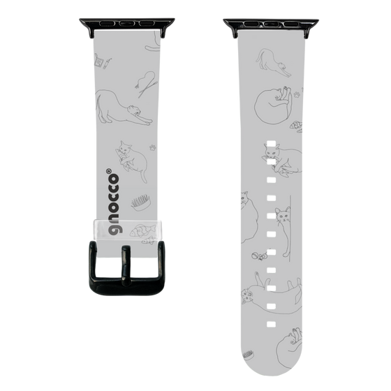 スマートウォッチクリアバンド［ gnocco - CatLover - グレー ］