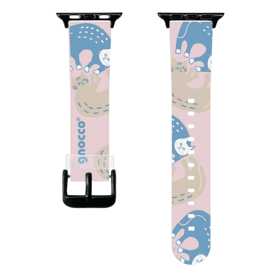 スマートウォッチクリアバンド［ gnocco - 遊ぶ猫さんたち ］