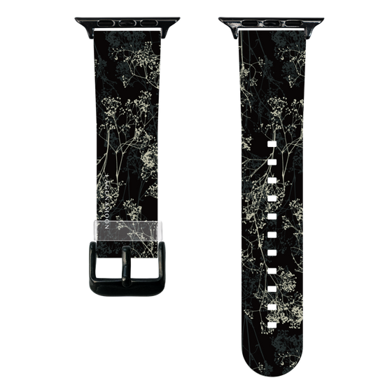 スマートウォッチクリアバンド［ LAGUNAMOON - ボタニカル - Black ］
