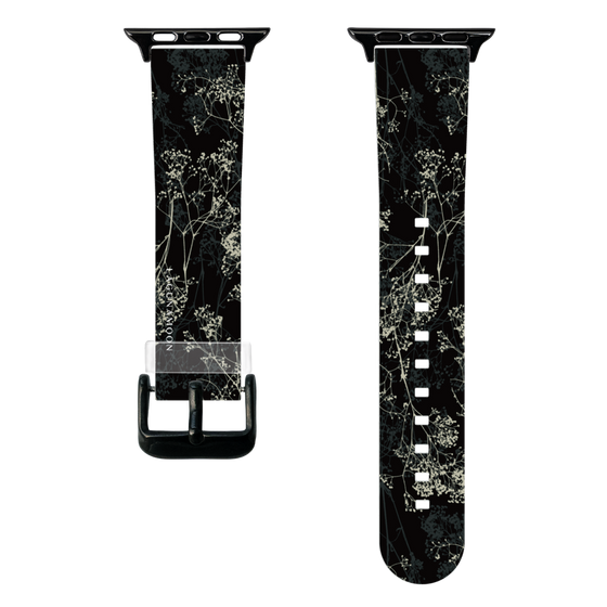 スマートウォッチクリアバンド［ LAGUNAMOON - ボタニカル - Black ］