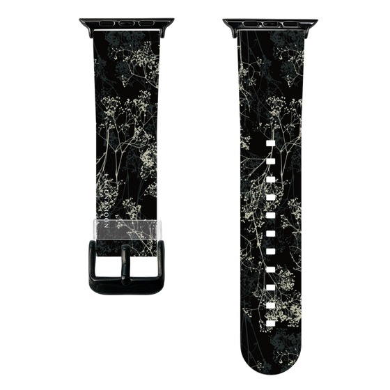 スマートウォッチクリアバンド［ LAGUNAMOON - ボタニカル - Black ］