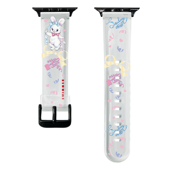 スマートウォッチクリアバンド［ SWIMMER - リボンバニー ］