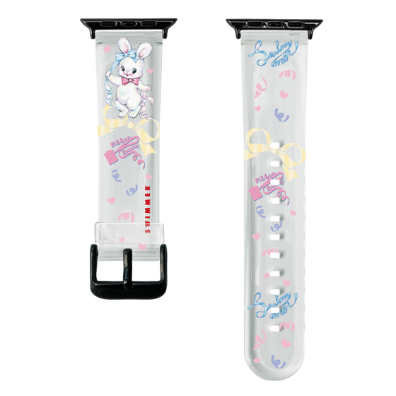 スマートウォッチクリアバンド［ SWIMMER - リボンバニー ］