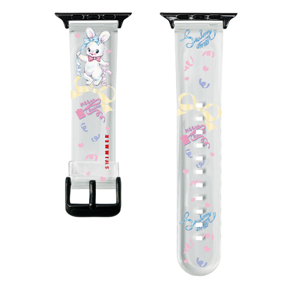 スマートウォッチクリアバンド［ SWIMMER - リボンバニー ］