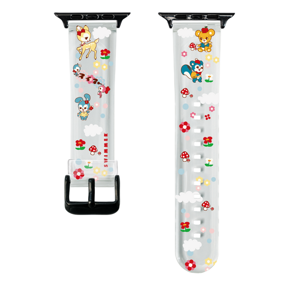 スマートウォッチクリアバンド［ SWIMMER - レトロアニマル ］