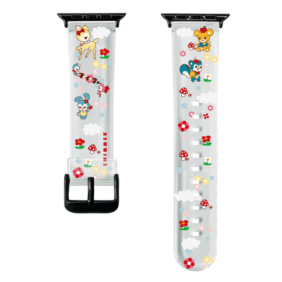 スマートウォッチクリアバンド［ SWIMMER - レトロアニマル ］