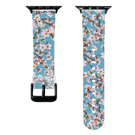 スマートウォッチクリアバンド［ 日比谷花壇 - サクラ - ライトブルー ］