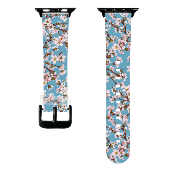 スマートウォッチクリアバンド［ 日比谷花壇 - サクラ - ライトブルー ］