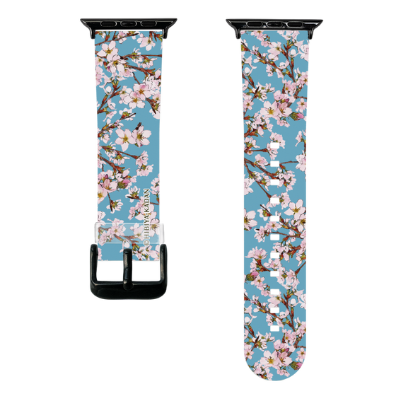 スマートウォッチクリアバンド［ 日比谷花壇 - サクラ - ライトブルー ］