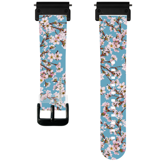 スマートウォッチクリアバンド［ 日比谷花壇 - サクラ - ライトブルー ］