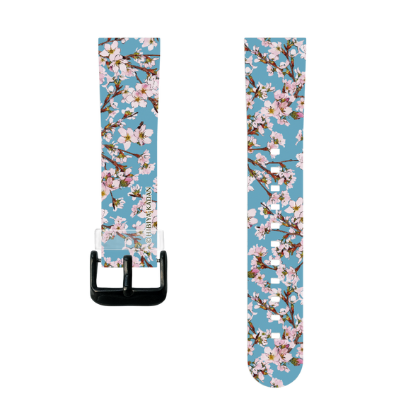 スマートウォッチクリアバンド［ 日比谷花壇 - サクラ - ライトブルー ］