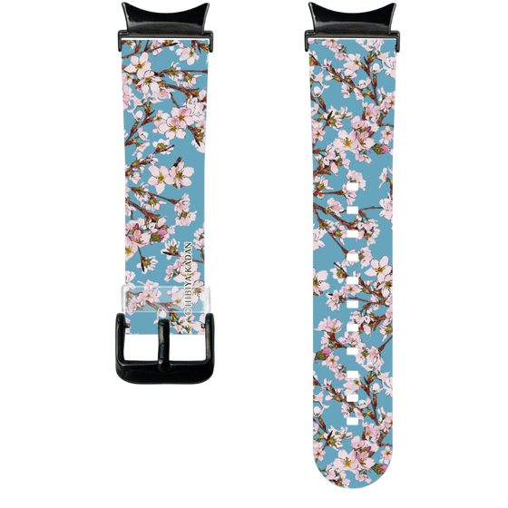 スマートウォッチクリアバンド［ 日比谷花壇 - サクラ - ライトブルー ］