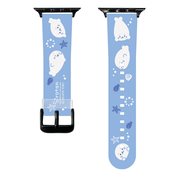 スマートウォッチクリアバンド［ しろたん - 泳ぎ柄 ］