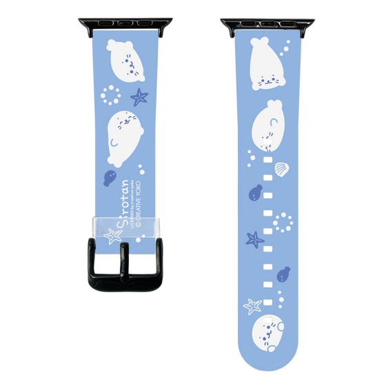 スマートウォッチクリアバンド［ しろたん - 泳ぎ柄 ］