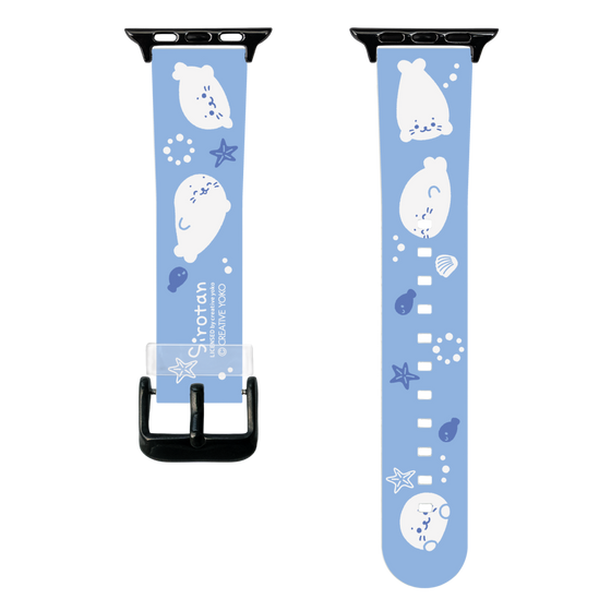 スマートウォッチクリアバンド［ しろたん - 泳ぎ柄 ］