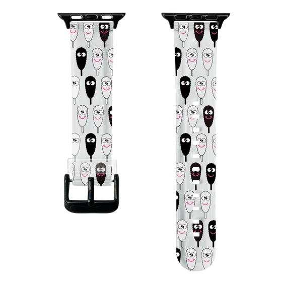 スマートウォッチクリアバンド［ クシニョロ - クシニョロ - モノクロ ］