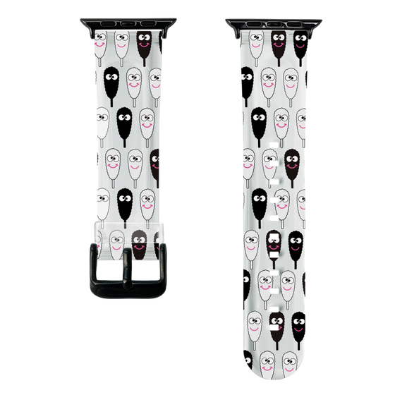 スマートウォッチクリアバンド［ クシニョロ - クシニョロ - モノクロ ］