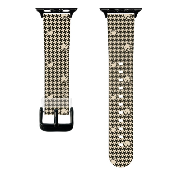 スマートウォッチクリアバンド［ ぼのぼの - ぼのぼの千鳥格子柄 - ブラック ］