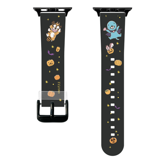 スマートウォッチクリアバンド［ ぼのぼの - ハロウィン集合 - ブラック ］