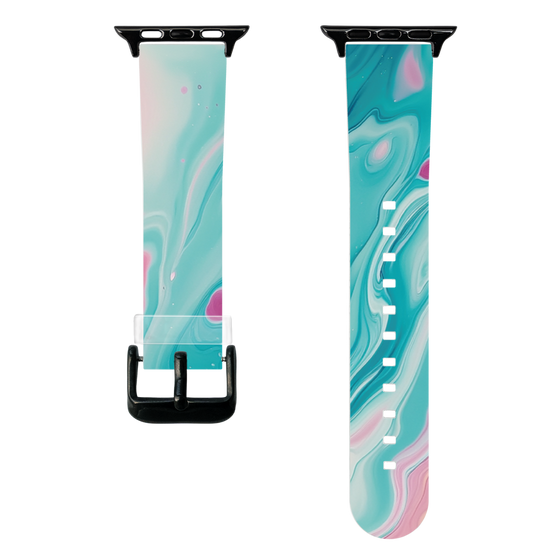 スマートウォッチクリアバンド［ Color Rain - オリジナル - Serene Wave ］