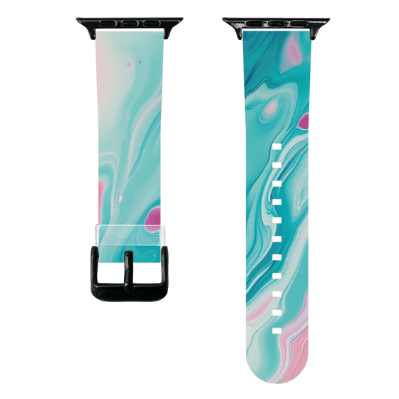 スマートウォッチクリアバンド［ Color Rain - オリジナル - Serene Wave ］