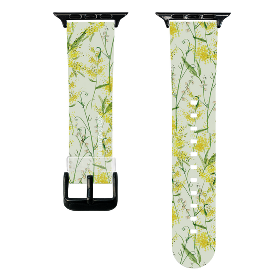スマートウォッチクリアバンド［ 日比谷花壇 - DelicateGeometry - ライトグリーン ］
