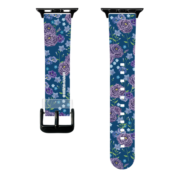 スマートウォッチクリアバンド［ 日比谷花壇 - FloralSymphony - ネイビー ］