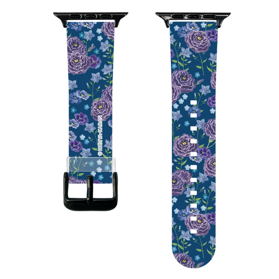 スマートウォッチクリアバンド［ 日比谷花壇 - FloralSymphony - ネイビー ］