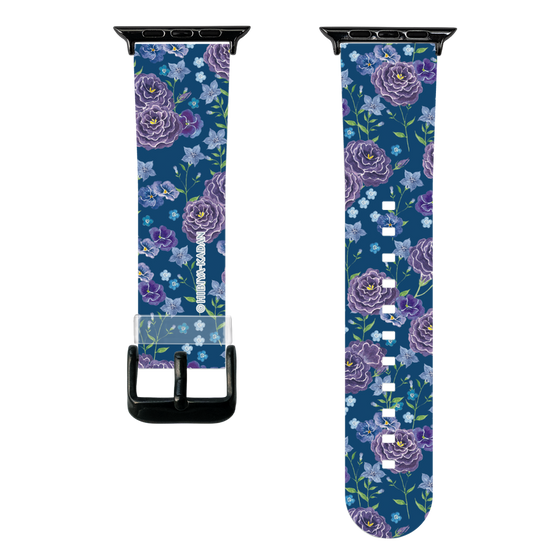 スマートウォッチクリアバンド［ 日比谷花壇 - FloralSymphony - ネイビー ］