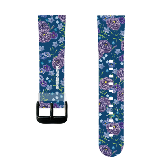 スマートウォッチクリアバンド［ 日比谷花壇 - FloralSymphony - ネイビー ］