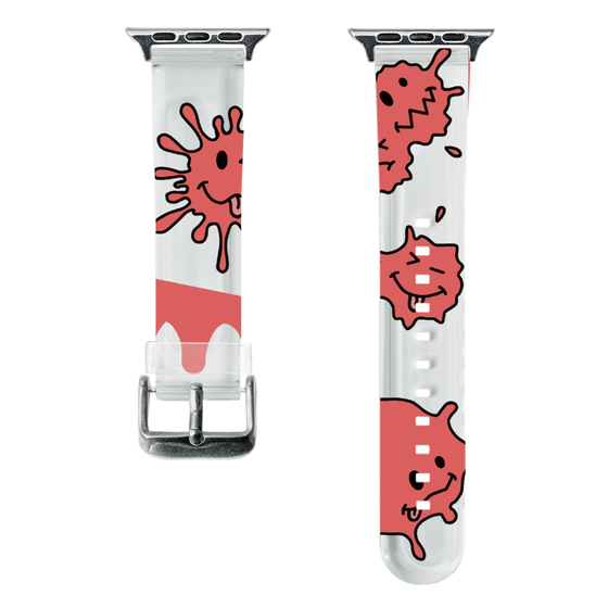 スマートウォッチクリアバンド［ PAINTING SMILE Red ］