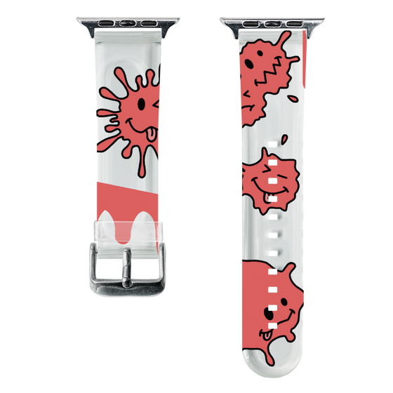 スマートウォッチクリアバンド［ PAINTING SMILE Red ］