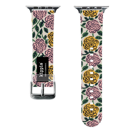 スマートウォッチクリアバンド［ kippis® - Ruusu - バラ ］