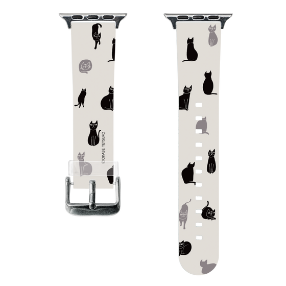 スマートウォッチクリアバンド［ おかべてつろう - うしろ向き、まえ向き ］