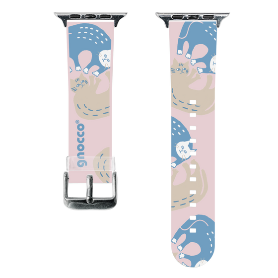 スマートウォッチクリアバンド［ gnocco - 遊ぶ猫さんたち ］