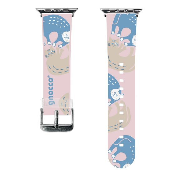 スマートウォッチクリアバンド［ gnocco - 遊ぶ猫さんたち ］