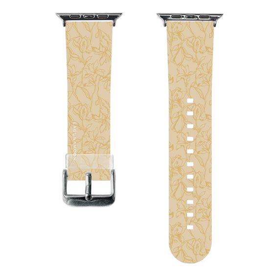 スマートウォッチクリアバンド［ LAGUNAMOON - フワラーパターン - Yellow ］