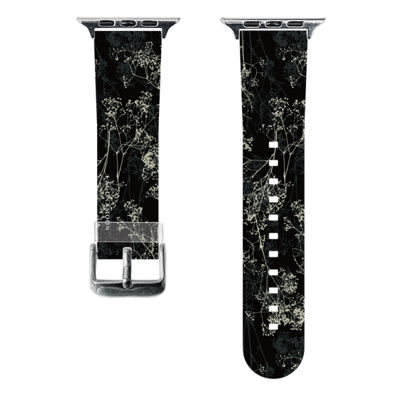 スマートウォッチクリアバンド［ LAGUNAMOON - ボタニカル - Black ］