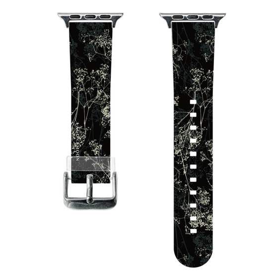 スマートウォッチクリアバンド［ LAGUNAMOON - ボタニカル - Black ］