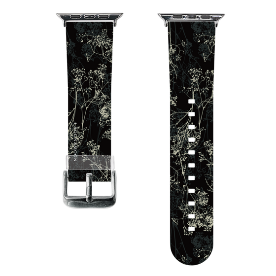 スマートウォッチクリアバンド［ LAGUNAMOON - ボタニカル - Black ］