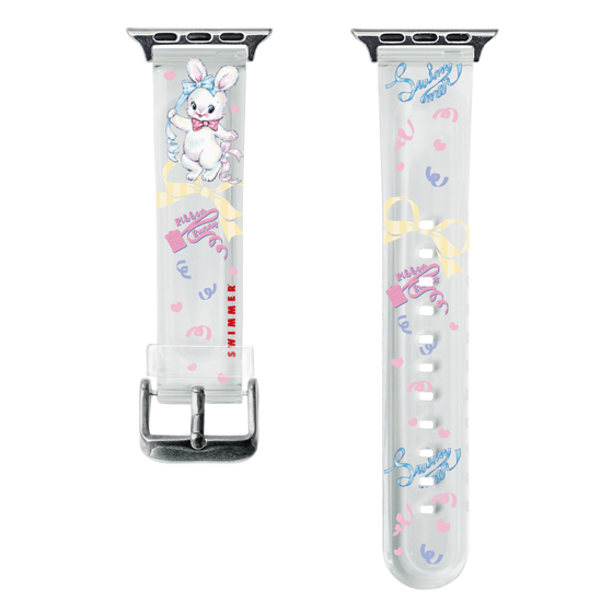 スマートウォッチクリアバンド［ SWIMMER - リボンバニー ］