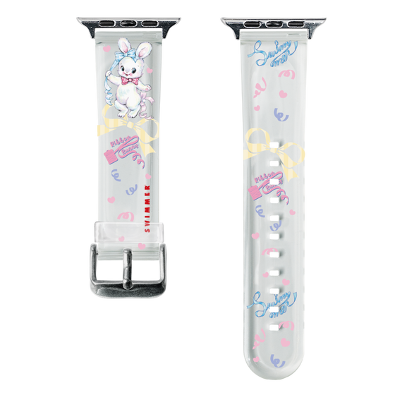 スマートウォッチクリアバンド［ SWIMMER - リボンバニー ］